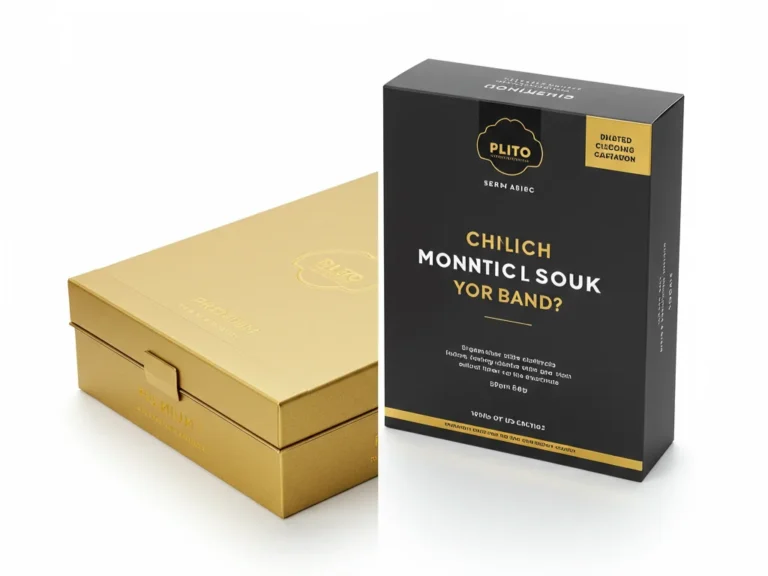 A side-by-side comparison of a gold magnetic closure rigid box and a black matte folding carton.